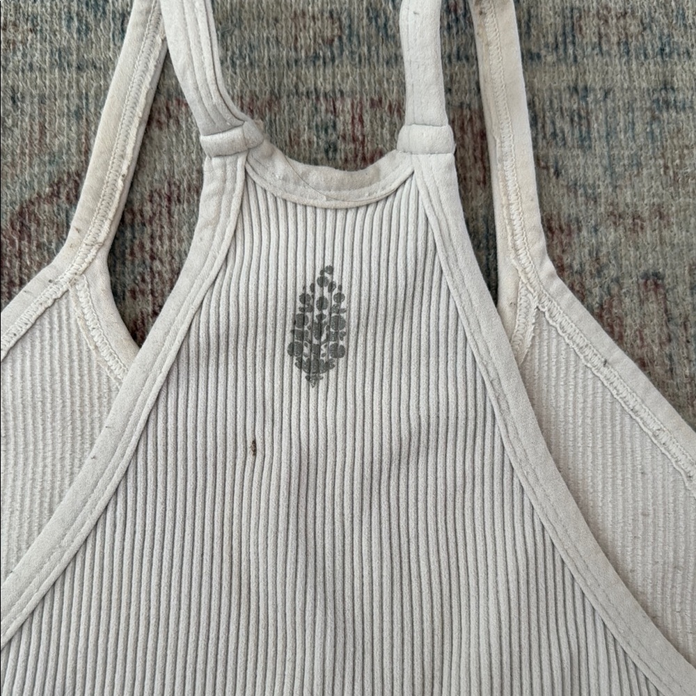 Cream Ribbed Tank Top - Picture 2 of 4